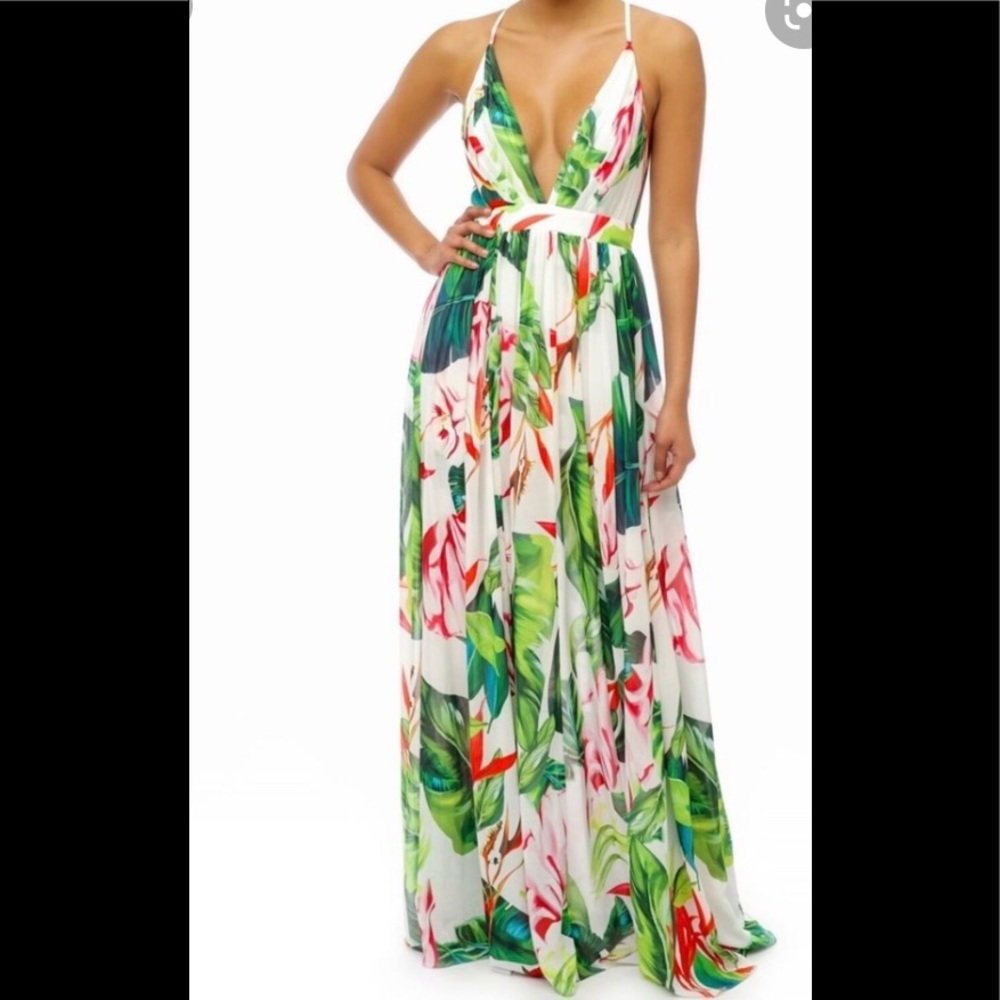Luxxel Empire Waist Floral Maxi Dress